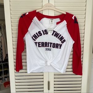 NWT VS Pink Minnesota Twins Cropped Baseball Tee